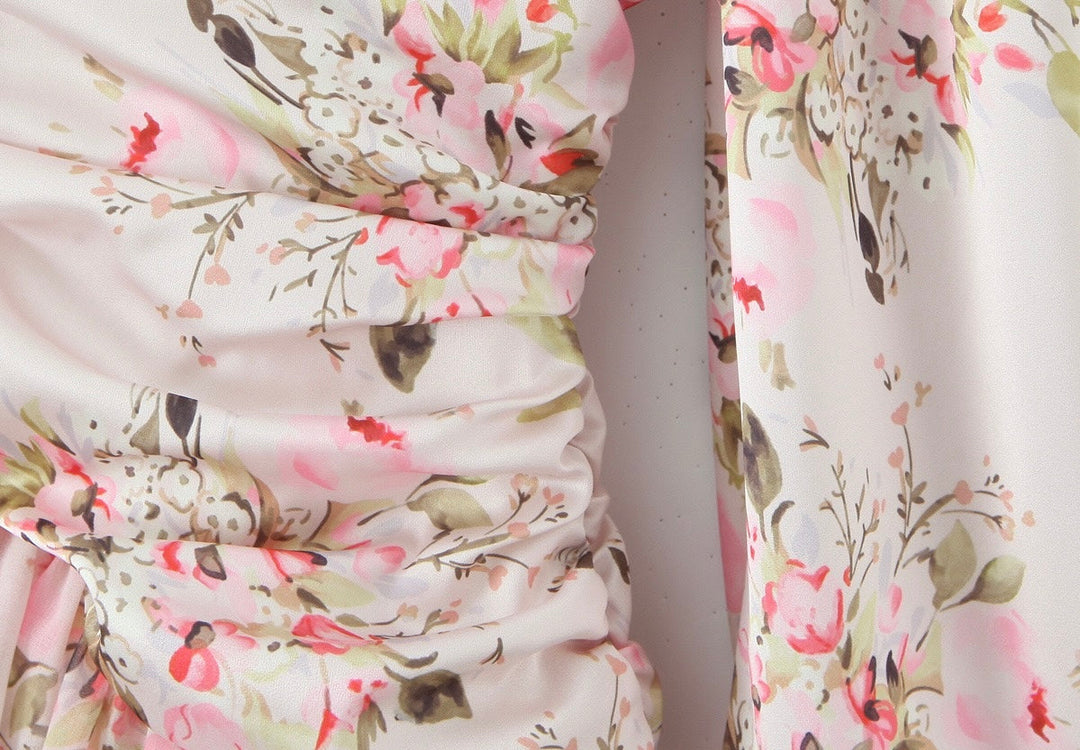 Floral chiffon mini dress with tiered ruffles – Delilah