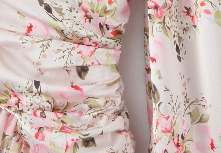 Floral chiffon mini dress with tiered ruffles – Delilah