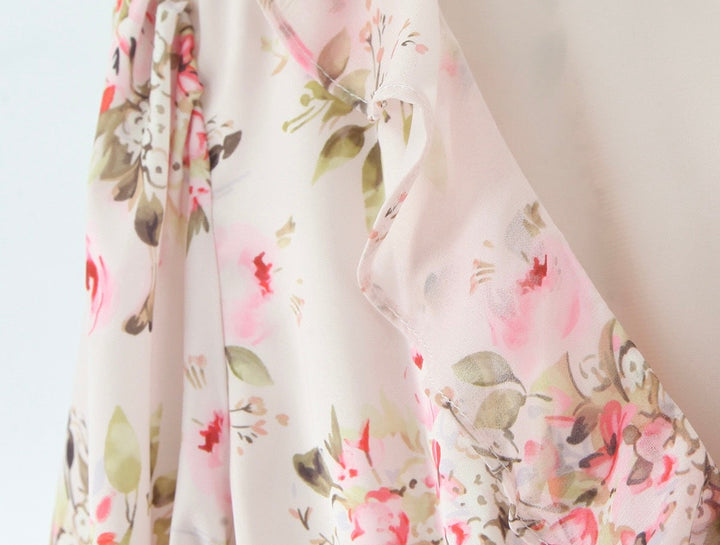 Floral chiffon mini dress with tiered ruffles – Delilah