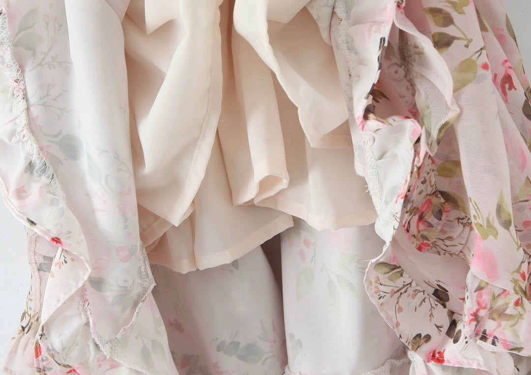 Floral chiffon mini dress with tiered ruffles – Delilah