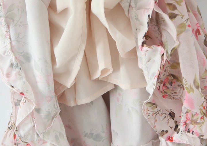 Floral chiffon mini dress with tiered ruffles – Delilah