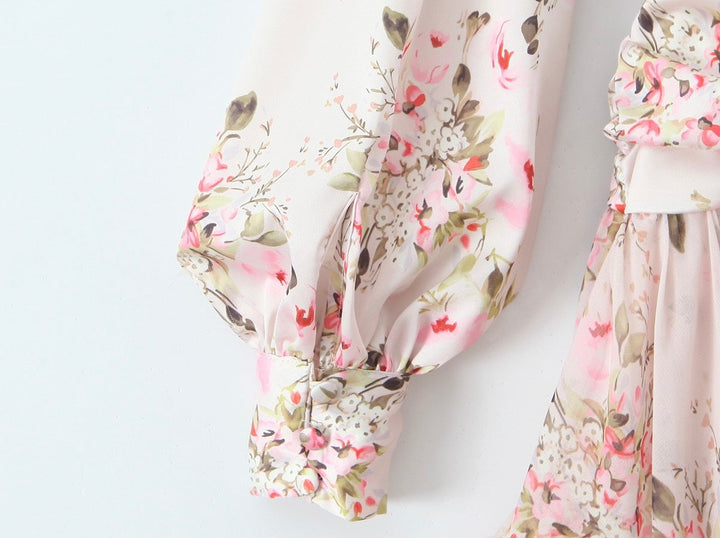 Floral chiffon mini dress with tiered ruffles – Delilah