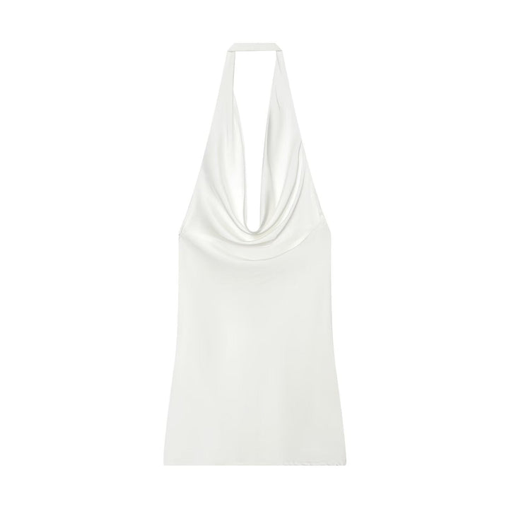 Satin dress with open back and tie design – Lily