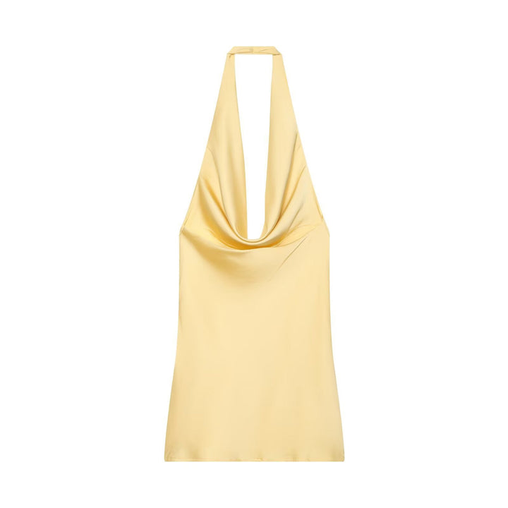 Satin dress with open back and tie design – Lily