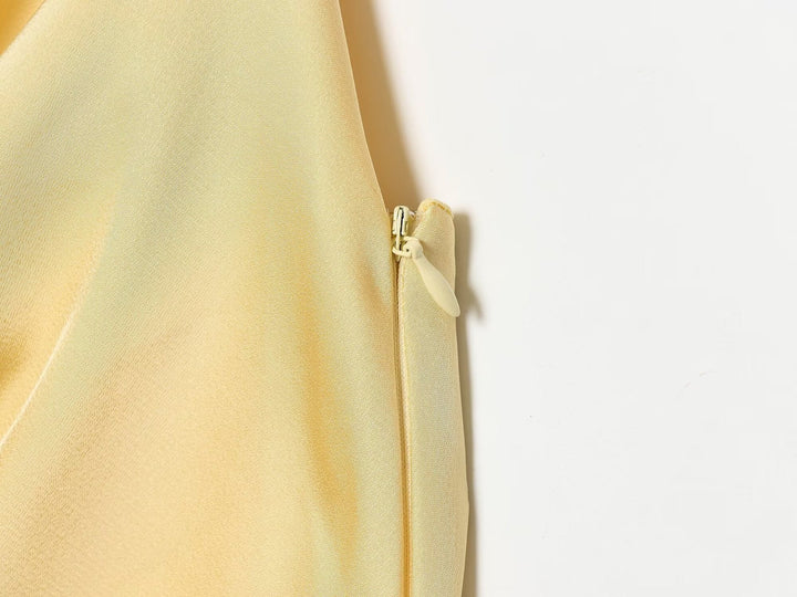 Satin dress with open back and tie design – Lily
