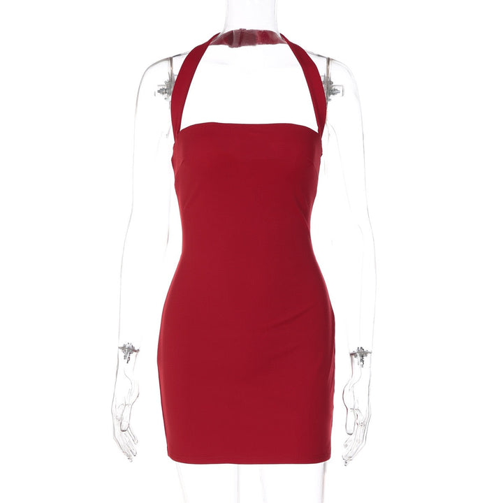 Fitted mini dress in shaping fabric with open-back design – Amor