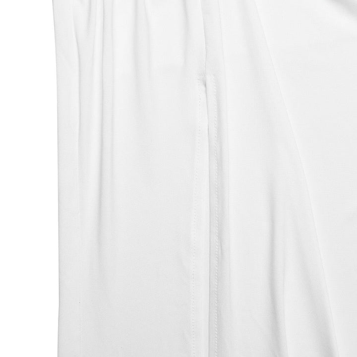 Open-back collar maxi dress with gathers and slit design - Tiran