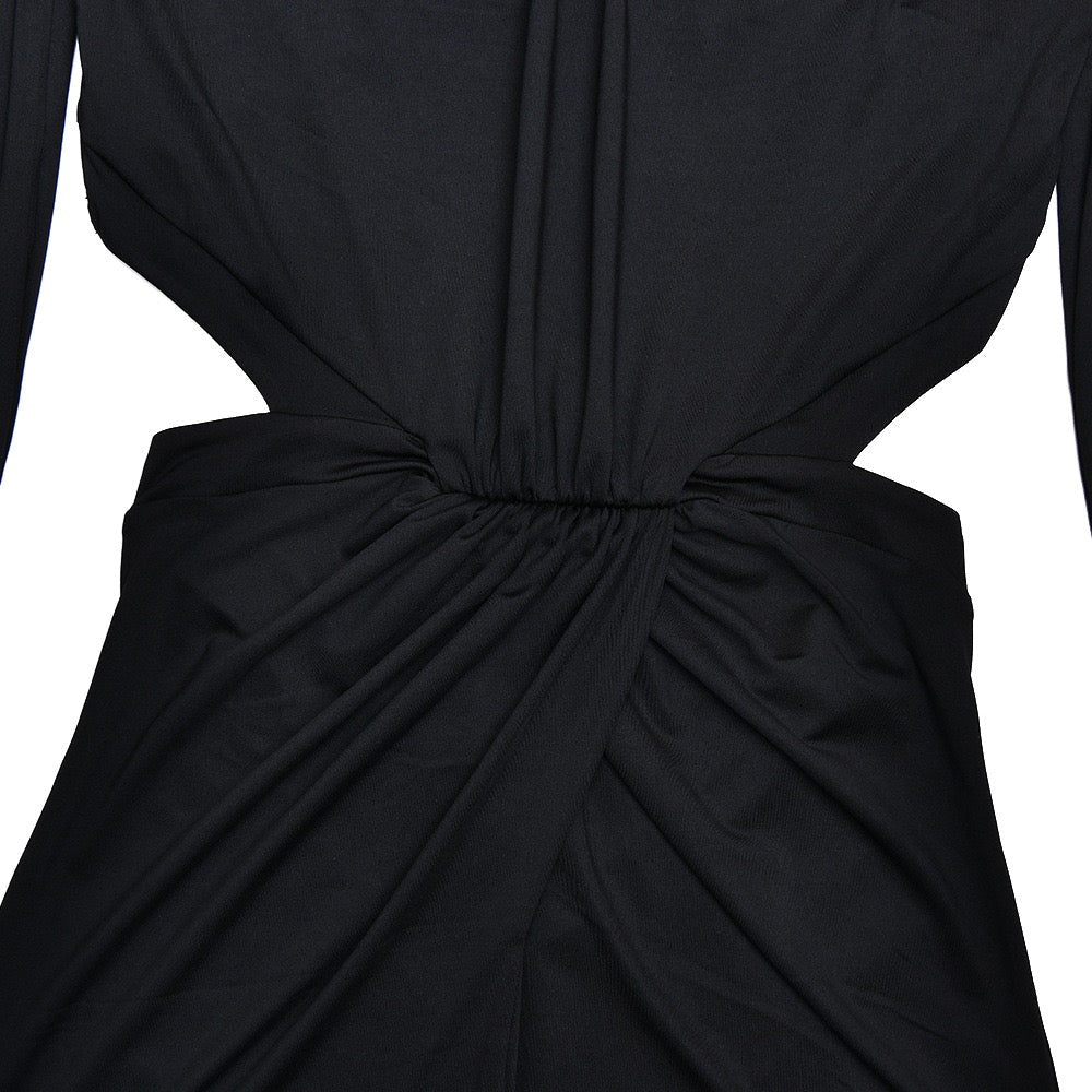 Maxi golf dress with zipper closure and open back and slit design - Noyal