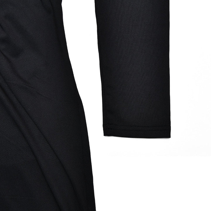 Maxi golf dress with zipper closure and open back and slit design - Noyal