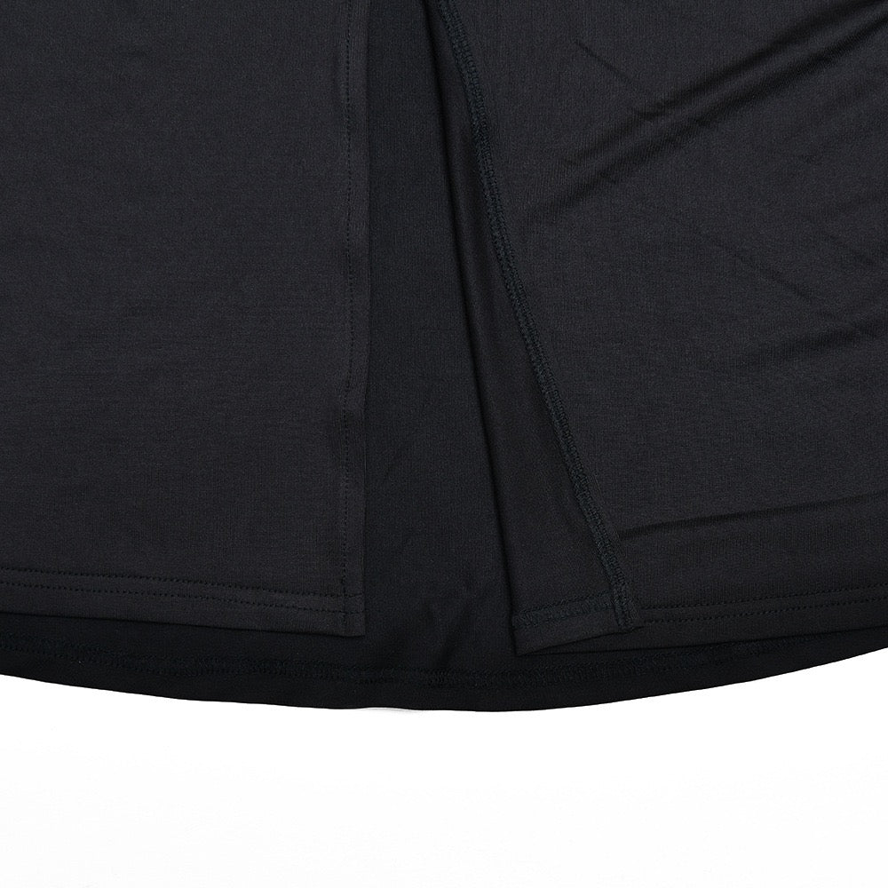 Maxi golf dress with zipper closure and open back and slit design - Noyal