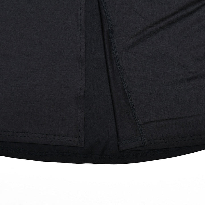 Maxi golf dress with zipper closure and open back and slit design - Noyal