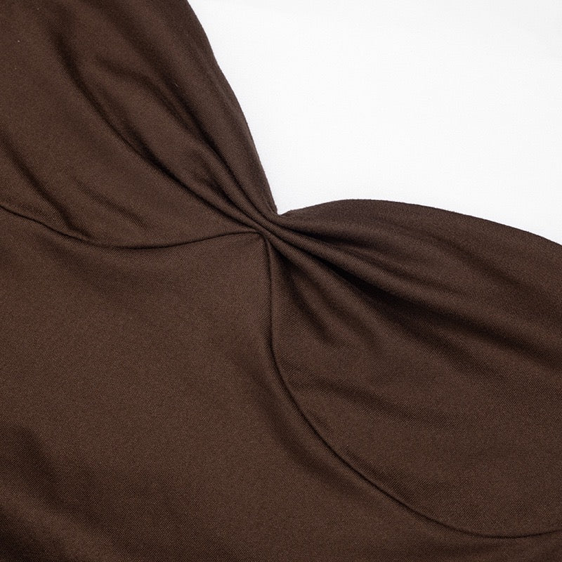 Strapless mini dress with satin pleats - Vera