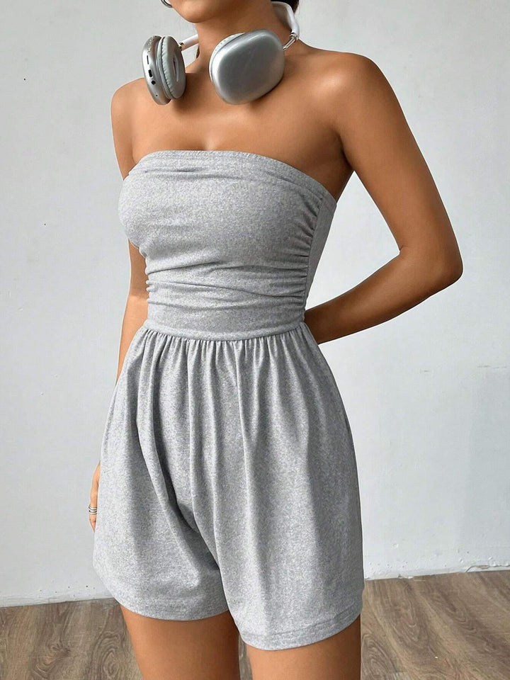Strapless jumpsuit with shorts – Jude