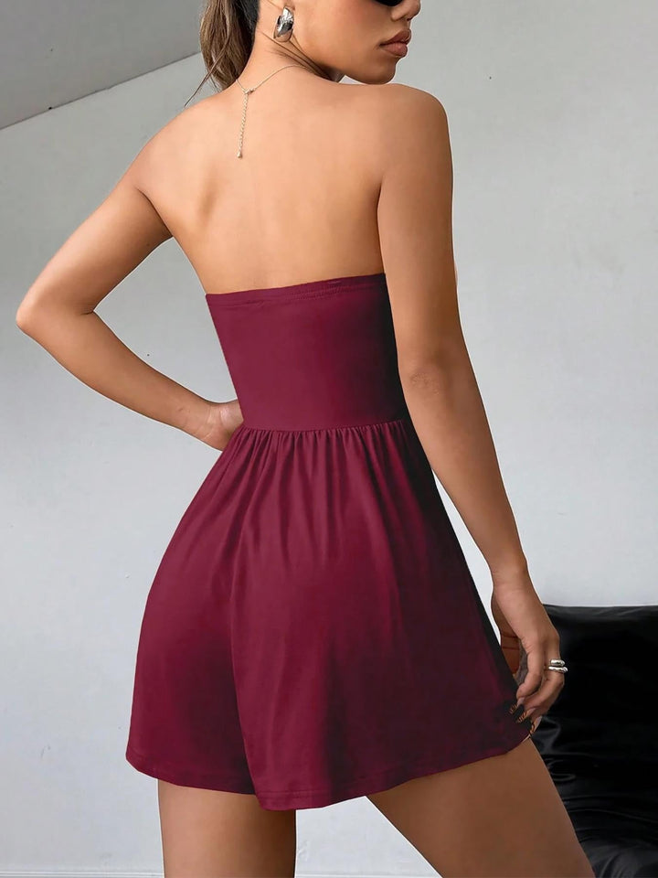 Strapless jumpsuit with shorts – Jude
