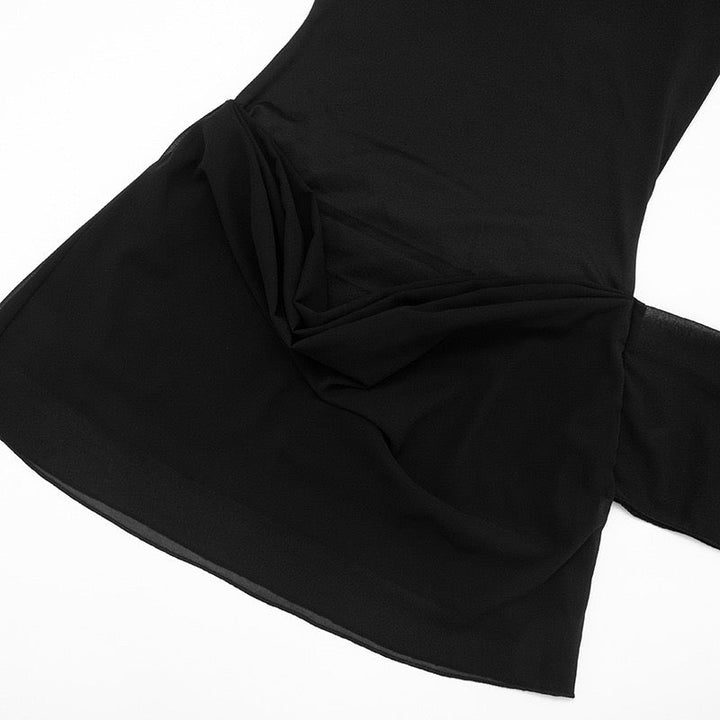 Chiffon pleated mini dress with a train - Sorella