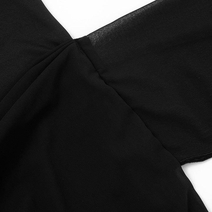 Chiffon pleated mini dress with a train - Sorella