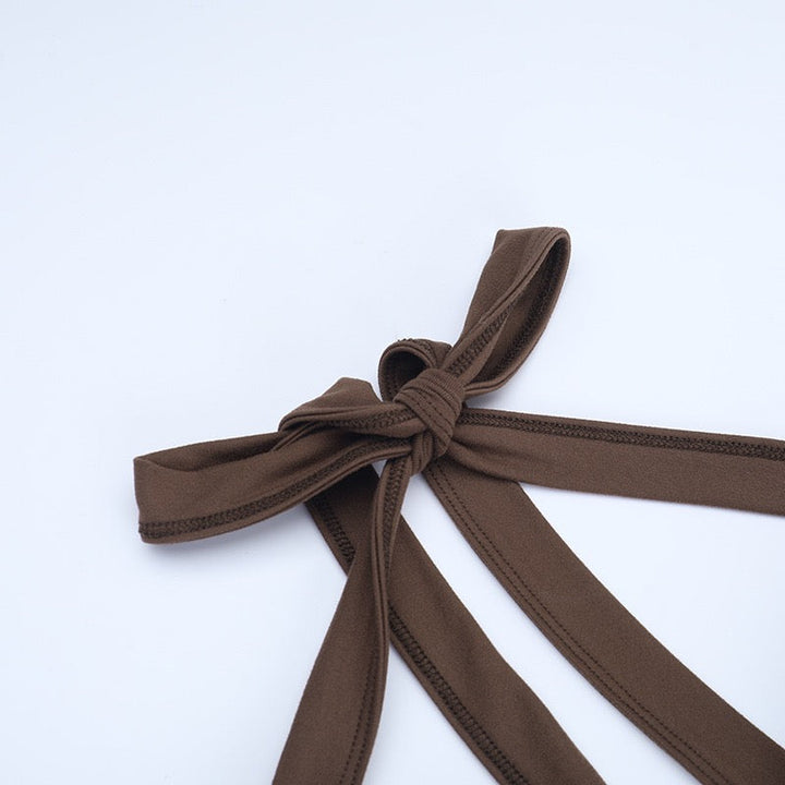 Maxi dress in a form-fitting fabric with a tie design and an open back - TATIANA