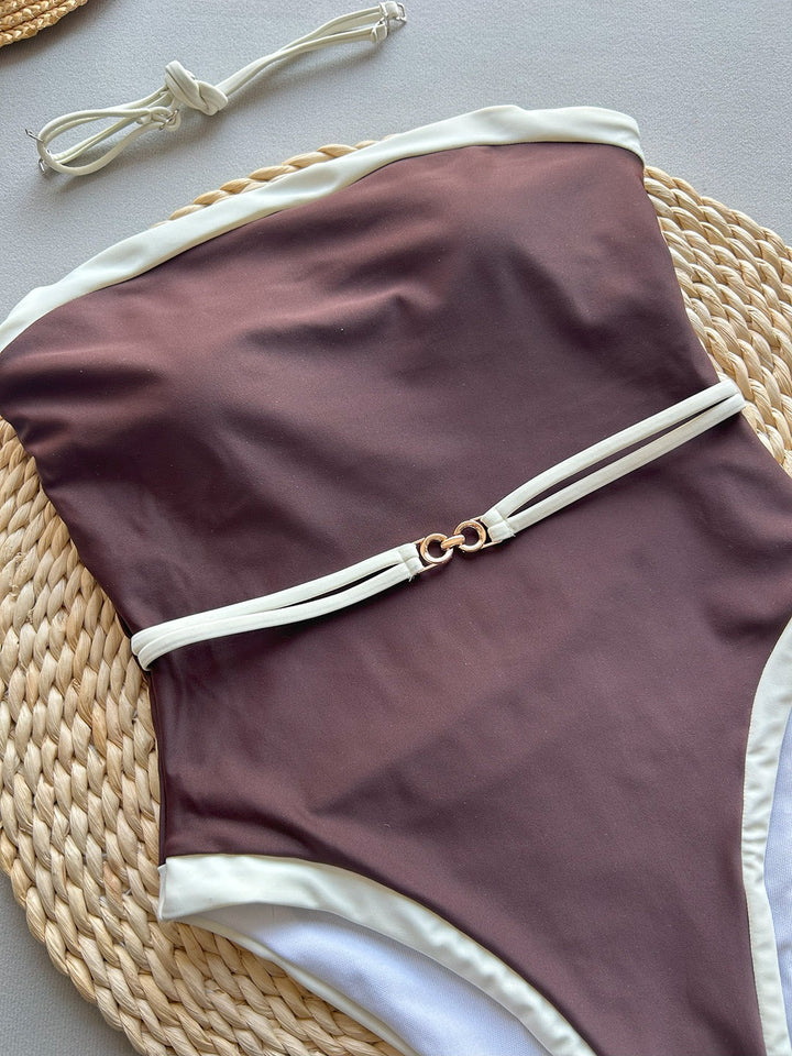 High-waisted strapless swimsuit with luxurious design – Barbie