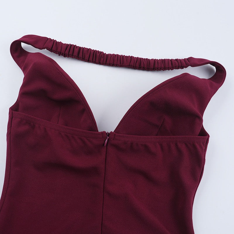 Off-the-shoulder mini dress with 3D floral design and scarf decoration - DAPHANY