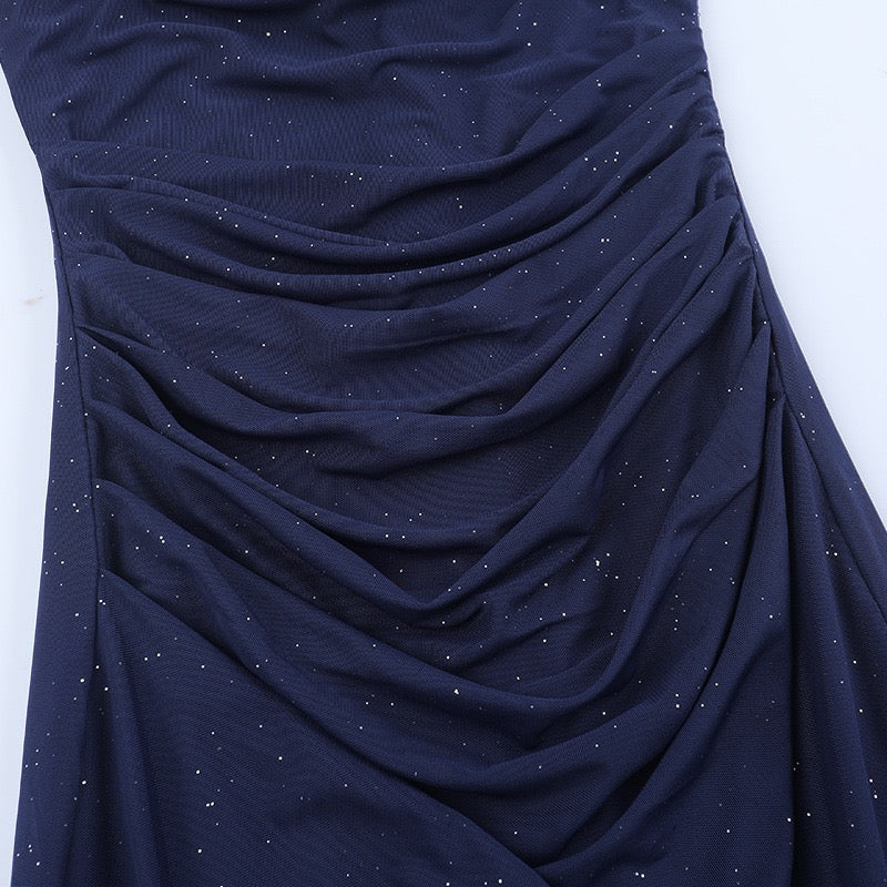 Sequined strapless maxi dress with matching scarf - Miamore