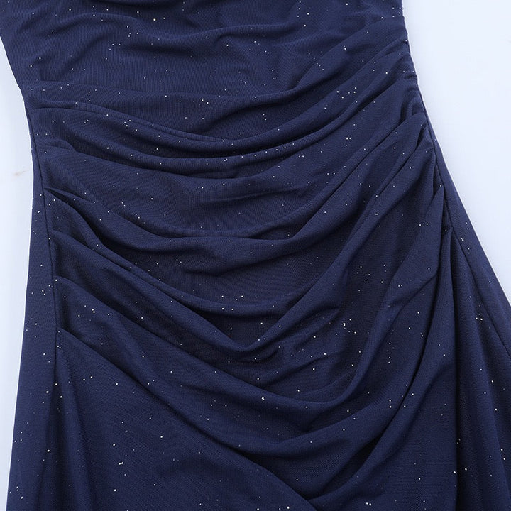 Sequined strapless maxi dress with matching scarf - Miamore