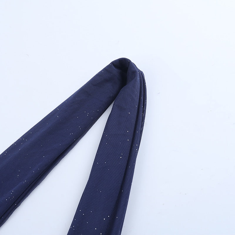 Sequined strapless maxi dress with matching scarf - Miamore