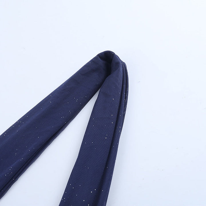 Sequined strapless maxi dress with matching scarf - Miamore