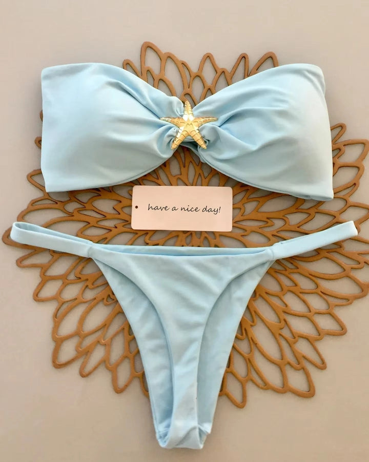 Strapless bikini swimsuit with starfish design – Li Yam