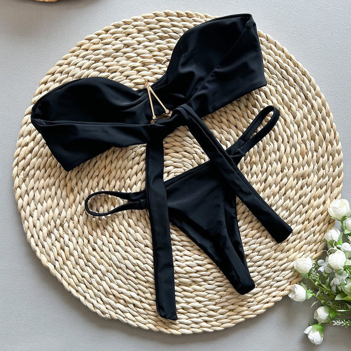 Strapless bikini swimsuit with starfish design – Li Yam