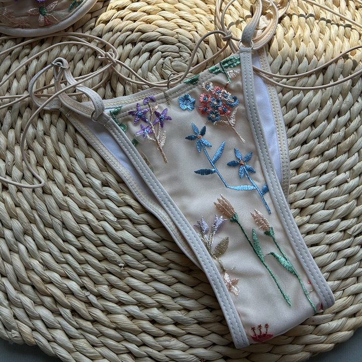 Bikini swimsuit with floral embroidery design – Legend
