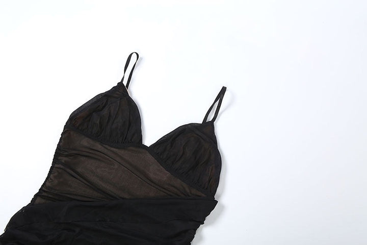 Chiffon midi dress with gathered design and bottom - Kerem