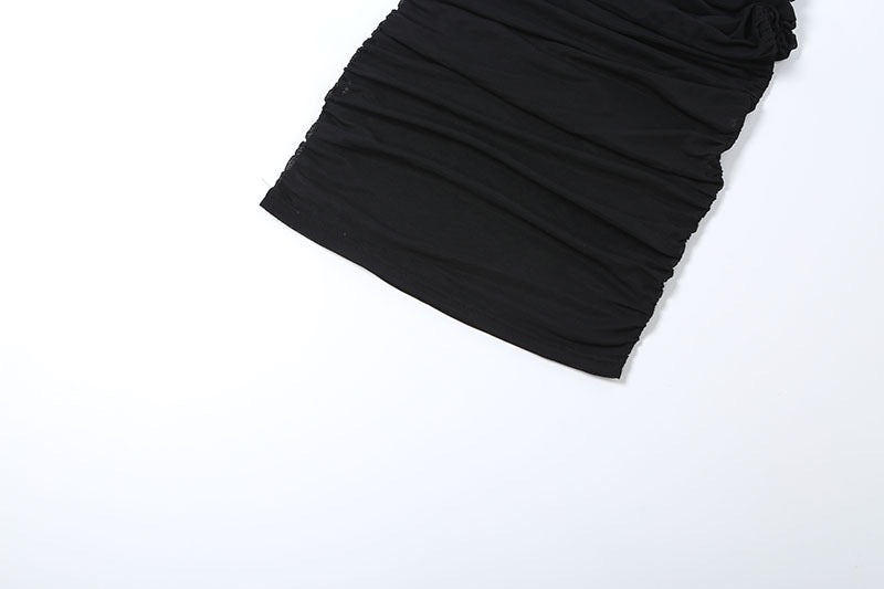 Chiffon midi dress with gathered design and bottom - Kerem