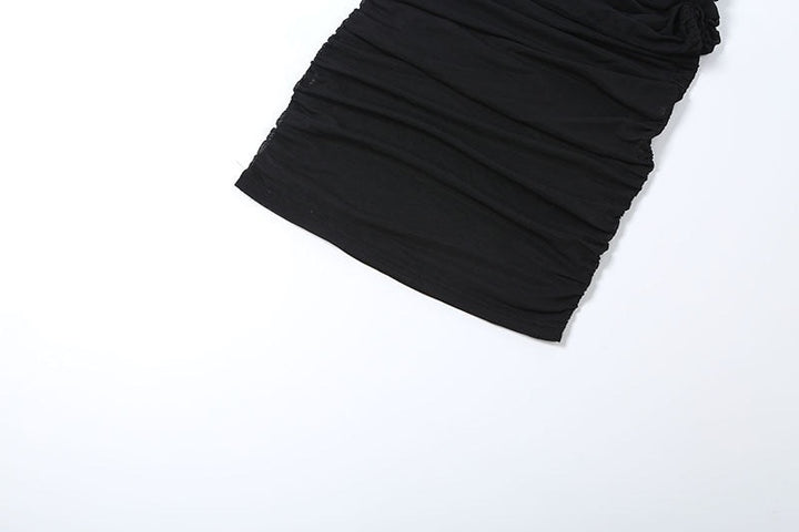 Chiffon midi dress with gathered design and bottom - Kerem