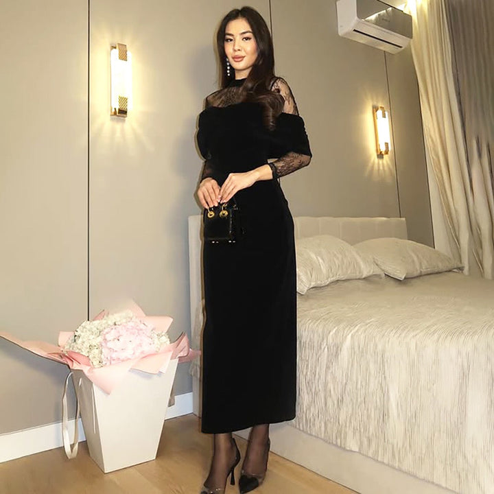 Maxi dress with lace decoration - JUMA