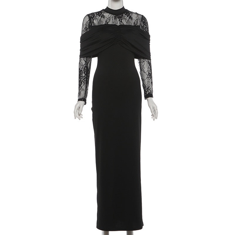 Maxi dress with lace decoration - JUMA