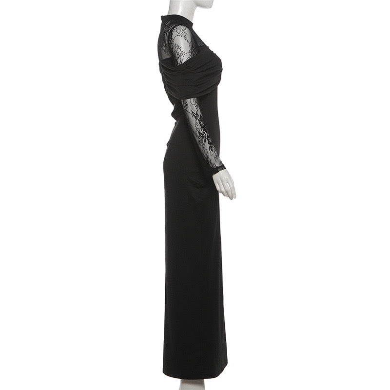 Maxi dress with lace decoration - JUMA