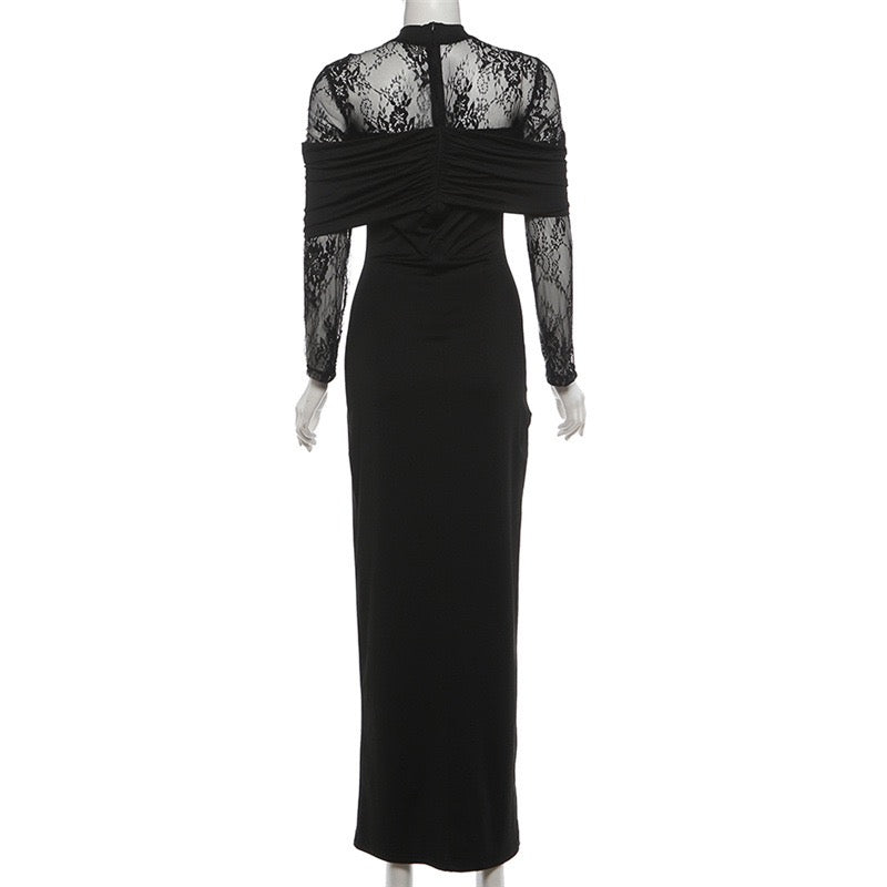 Maxi dress with lace decoration - JUMA