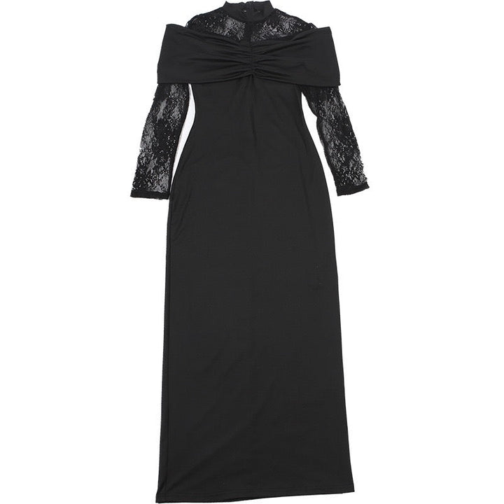 Maxi dress with lace decoration - JUMA