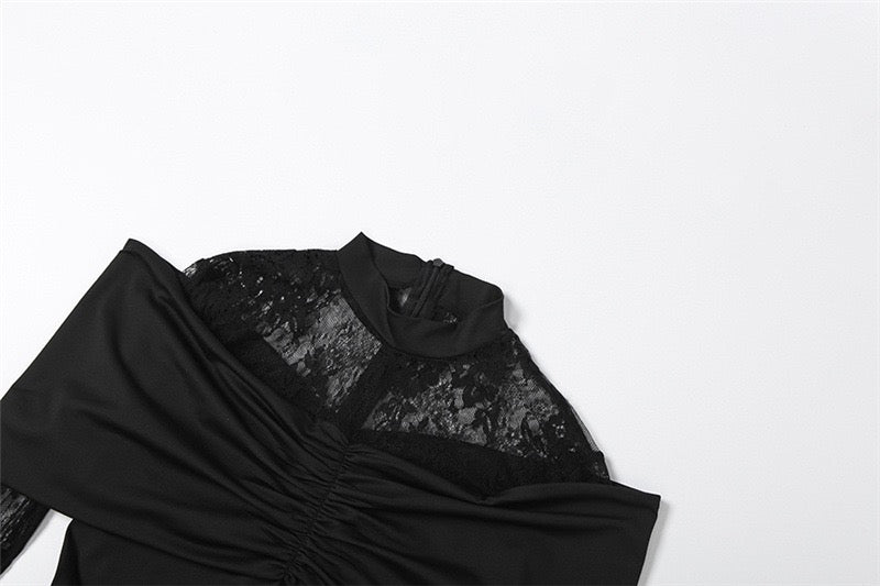 Maxi dress with lace decoration - JUMA