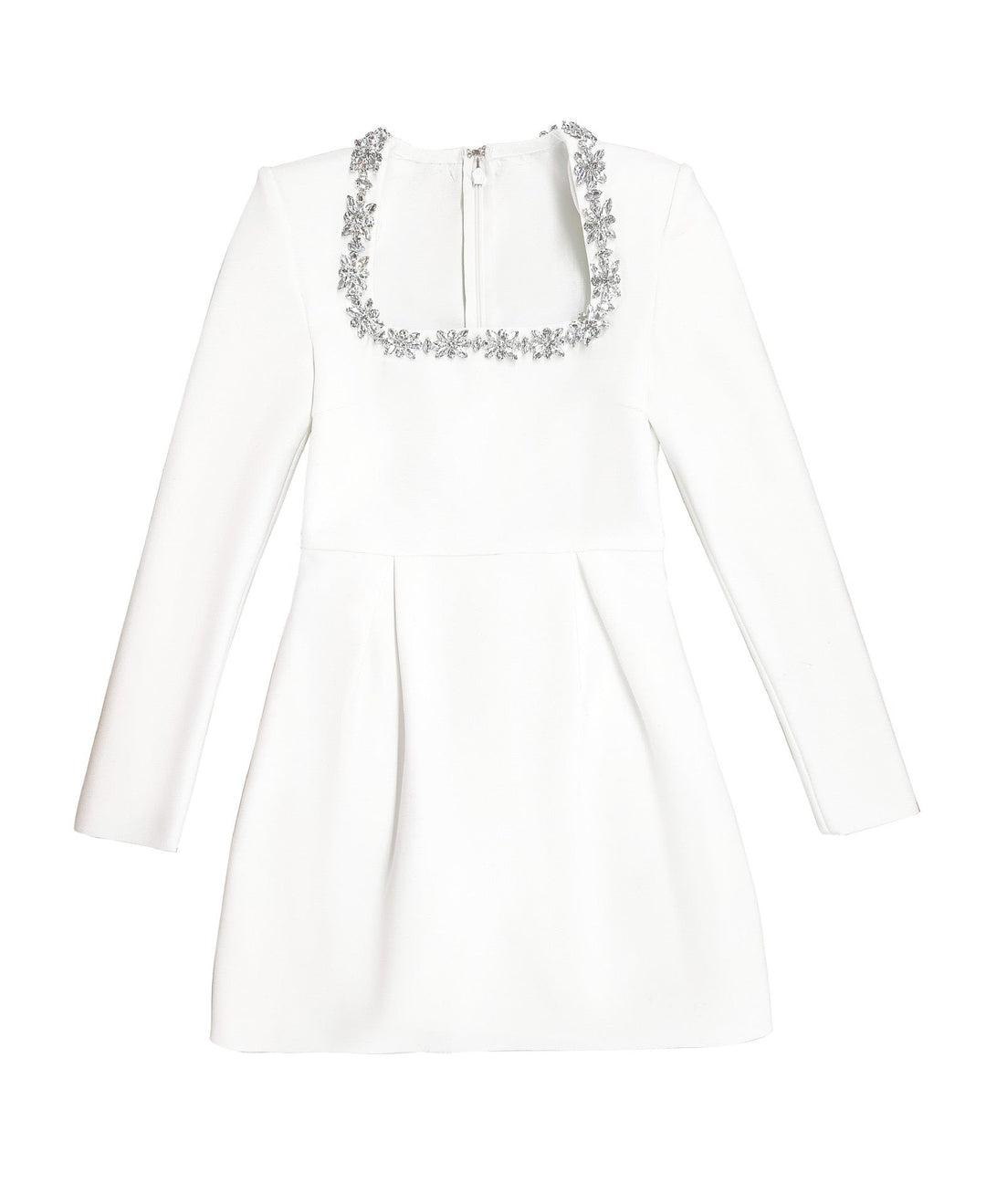 Elegant mini dress in shapewear fabric with diamond embellishment - Ayla