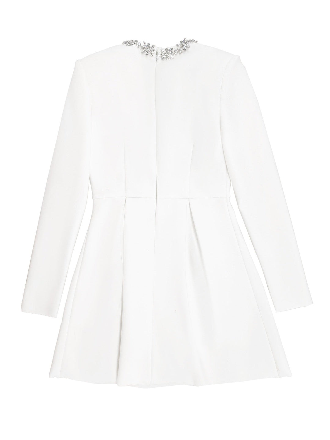 Elegant mini dress in shapewear fabric with diamond embellishment - Ayla