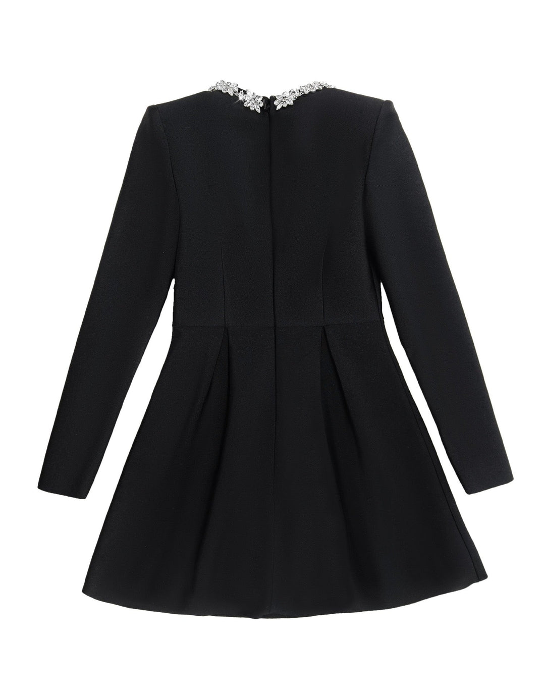 Elegant mini dress in shapewear fabric with diamond embellishment - Ayla