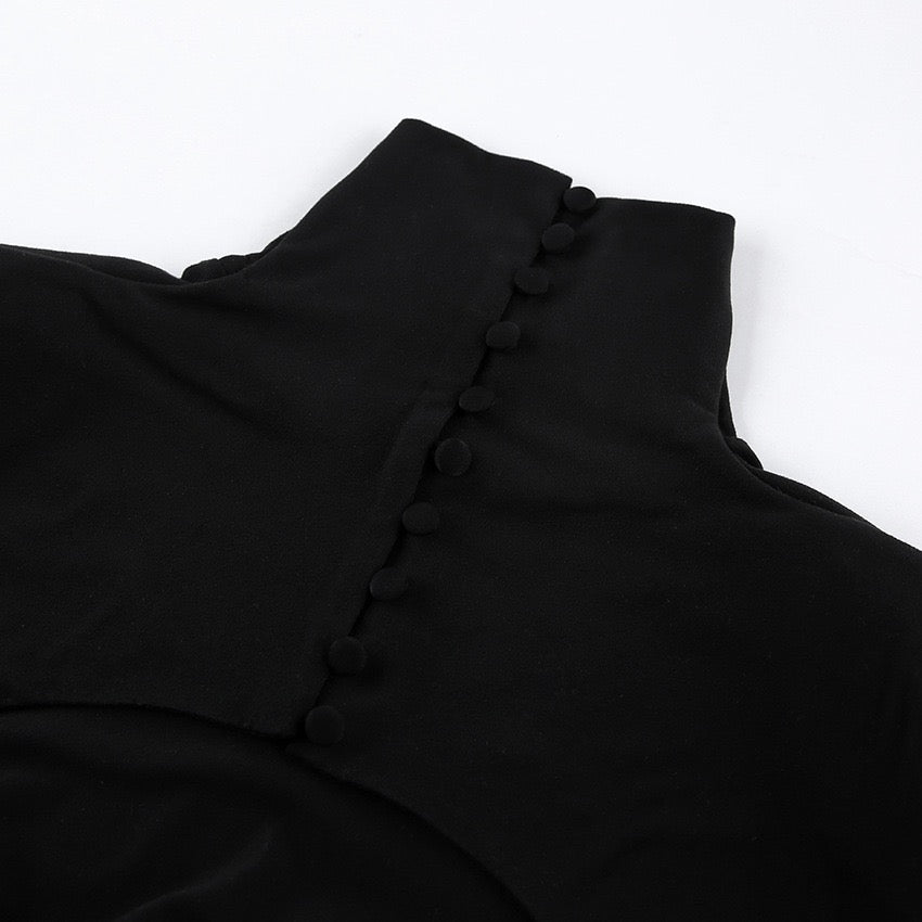 Maxi dress with turtleneck and open back - TITI