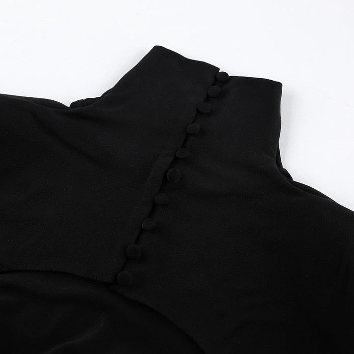 Maxi dress with turtleneck and open back - TITI