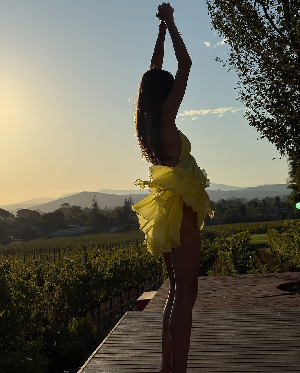 שמלת מיני שיפון מלמלה קשירות בגב - טולום