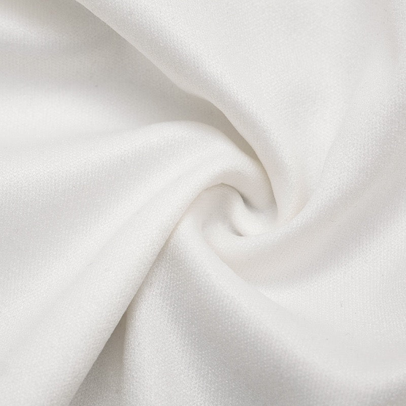 Tailored mini dress with pin closure and pleats - EDEN