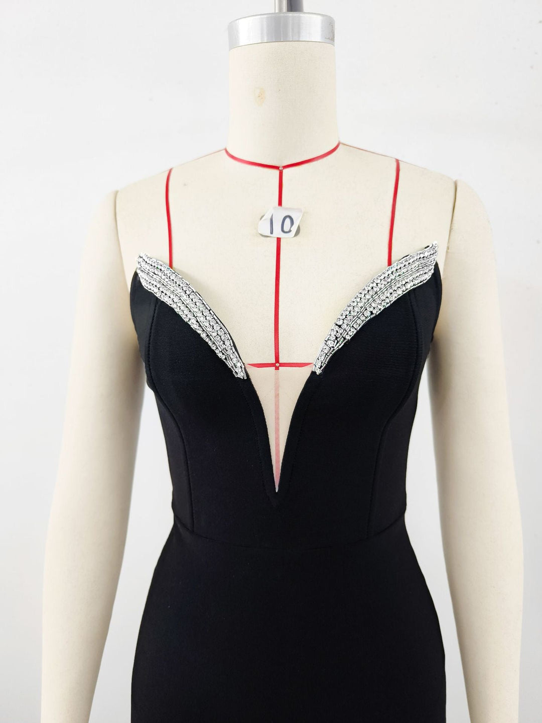 Strapless maxi dress with shaping fabric and sparkling sequins design - Alori