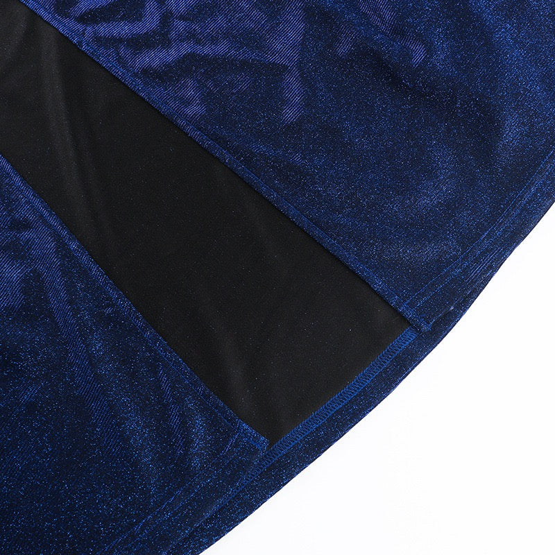 Maxi dress with sequins, gathers, and slit design - KRISTI
