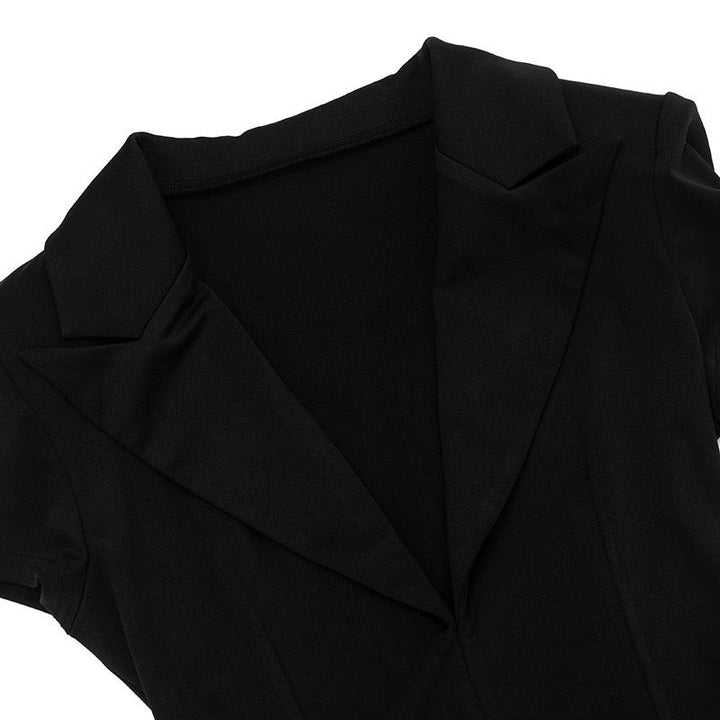 Tailored mini dress with V-neck and pleats - HILI