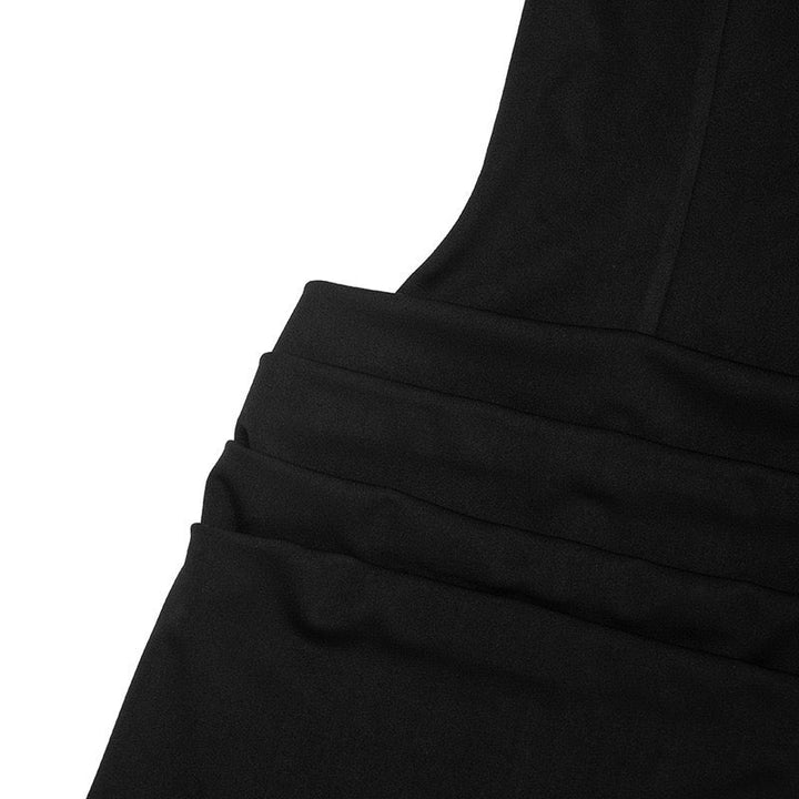 Tailored mini dress with V-neck and pleats - HILI